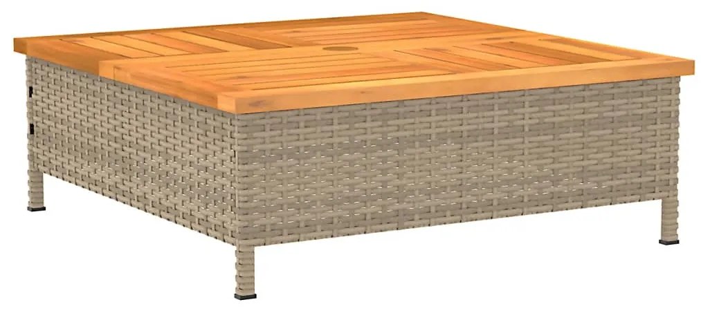 vidaXL Κάλυμμα Βάσης Ομπρέλας Μπεζ 70x70x25εκ. Συνθετικό Ρατάν/Ακακία