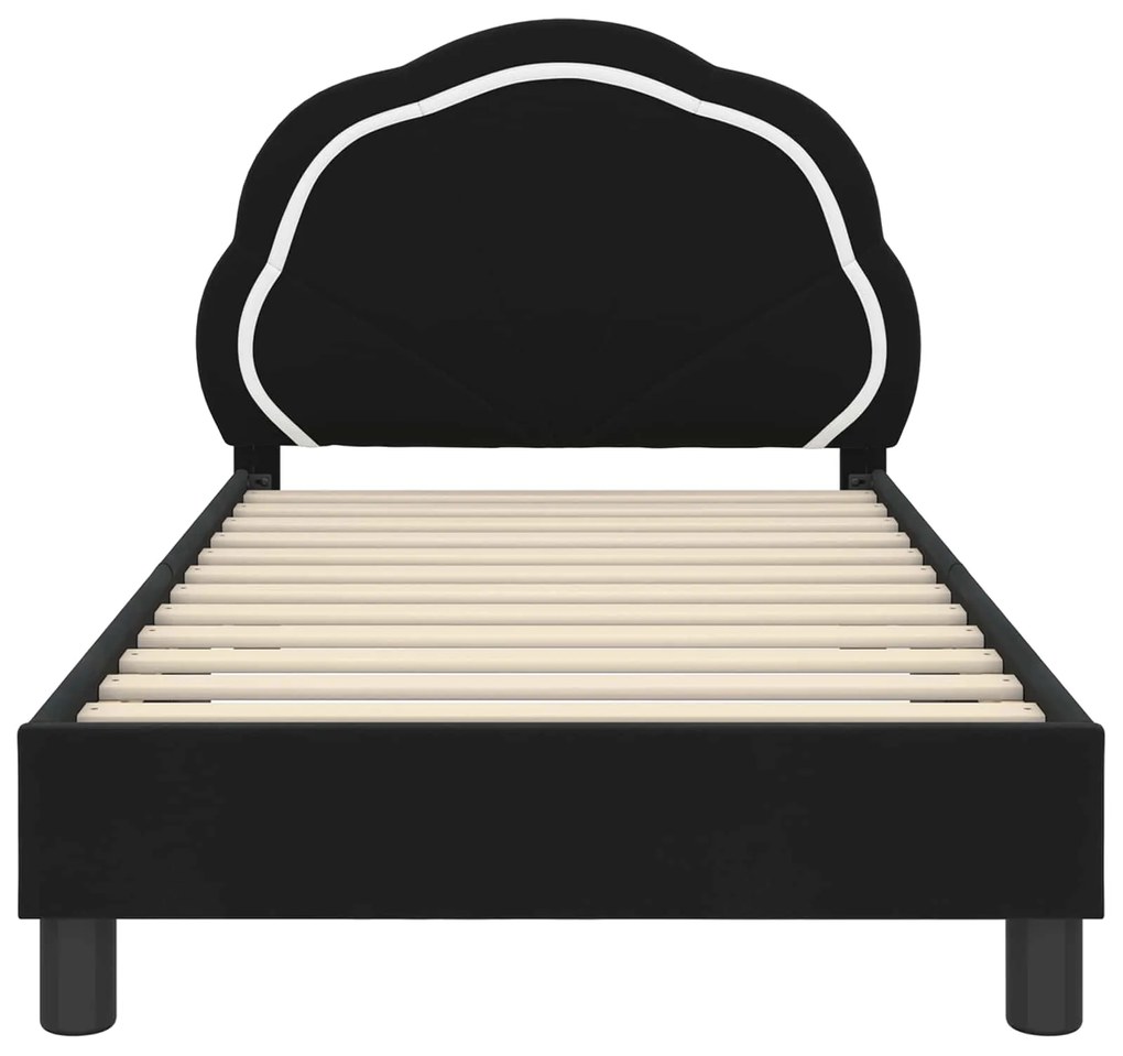 vidaXL Κρεβάτι Παιδικής Κρεβατοκάμαρας με Κεφαλάκι Μαύρο 80 x 160 cm