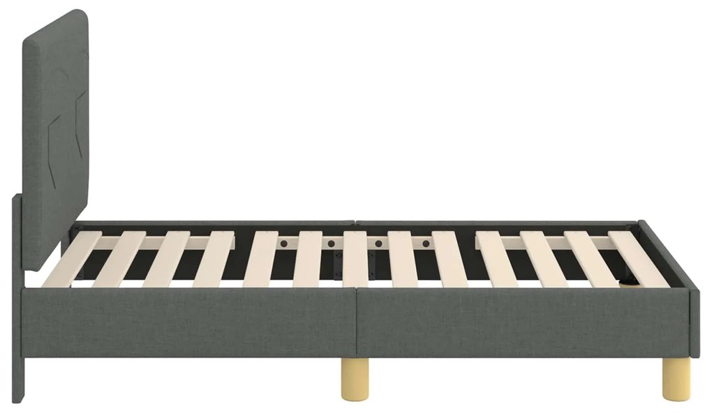 vidaXL Κρεβατική βάση για παιδιά με προσκέφαλο Σκούρο Γκρι 70 x 140 cm