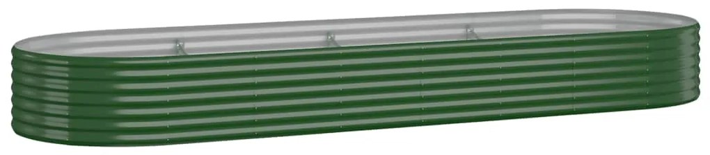 vidaXL Ζαρντινιέρα Πράσινο 322x100x36εκ. Γαλβανισμένος χάλυβας