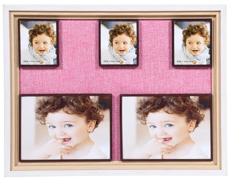 Κορνίζα 5 Θέσεων 373-91-907 30x40 8266-5 Pink Wood
