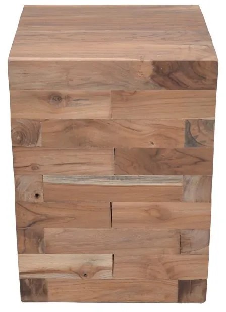 Βοηθητικό τραπέζι Werzy Inart φυσικό μασίφ ξύλο teak 35x35x49εκ 35x35x47 εκ.