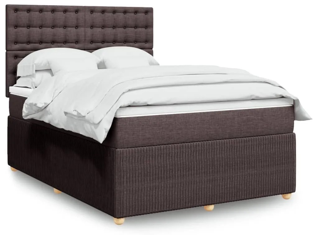 ΚΡΕΒΑΤΙ BOXSPRING ΜΕ ΣΤΡΩΜΑ ΣΚΟΥΡΟ ΚΑΦΕ 160X200 ΕΚ ΥΦΑΣΜΑΤΙΝΟ 3294424