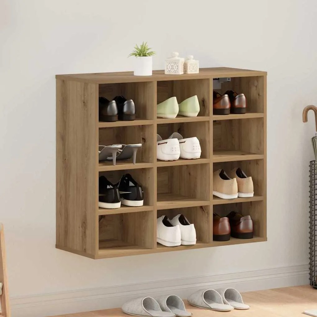 vidaXL Παπουτσοθήκη artisan δρυς 77.5 x 30 x 67 εκ. Επεξεργασμένο ξύλο