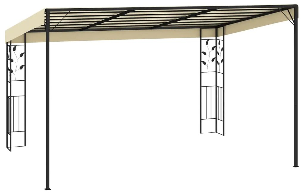 vidaXL Κιόσκι Επιτοίχιο Κρεμ 4 x 3 x 2,5 μ.