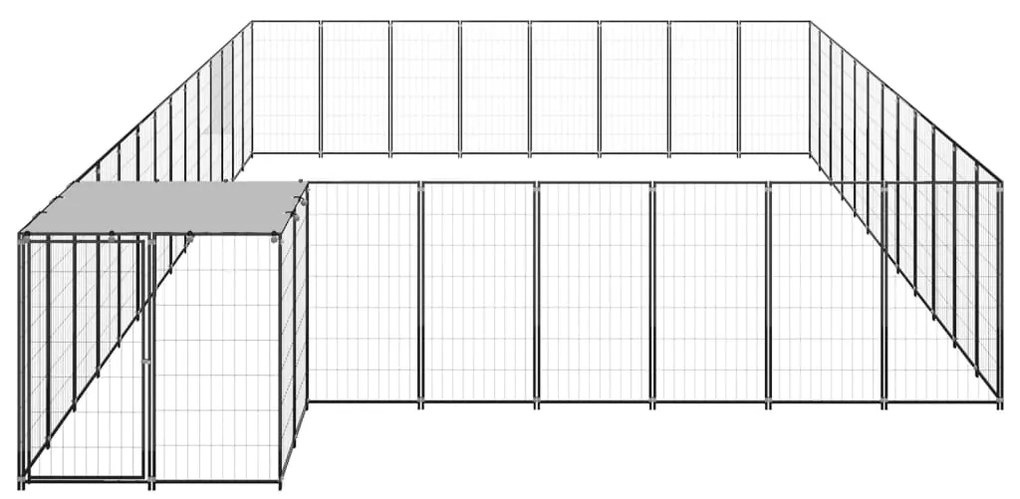 vidaXL Σπιτάκι Σκύλου Μαύρο 30,25 μ² Ατσάλινο