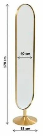 Καθρέφτης Δαπέδου Curve Χρυσός  40x40x170εκ - Χρυσό