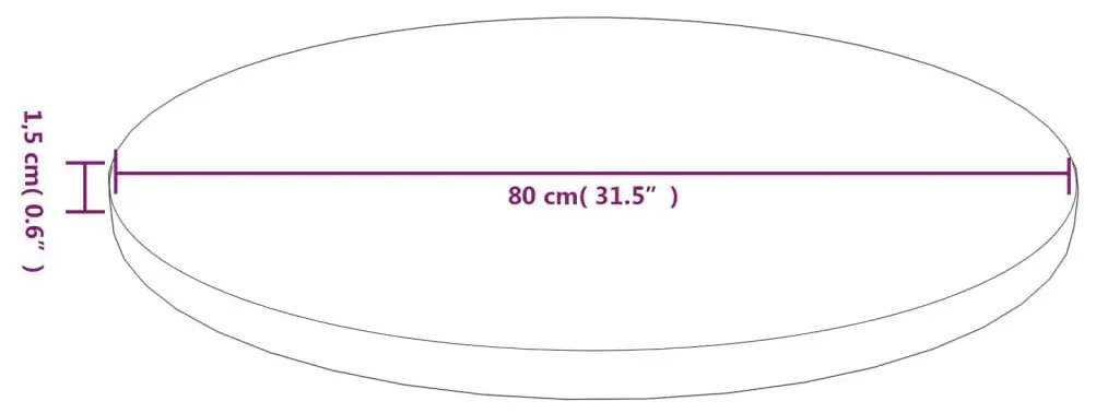 Επιφάνεια Τραπεζιού Στρογγυλή Σκ. Καφέ Ø80x1,5 εκ. Ξύλο Δρυς - Καφέ