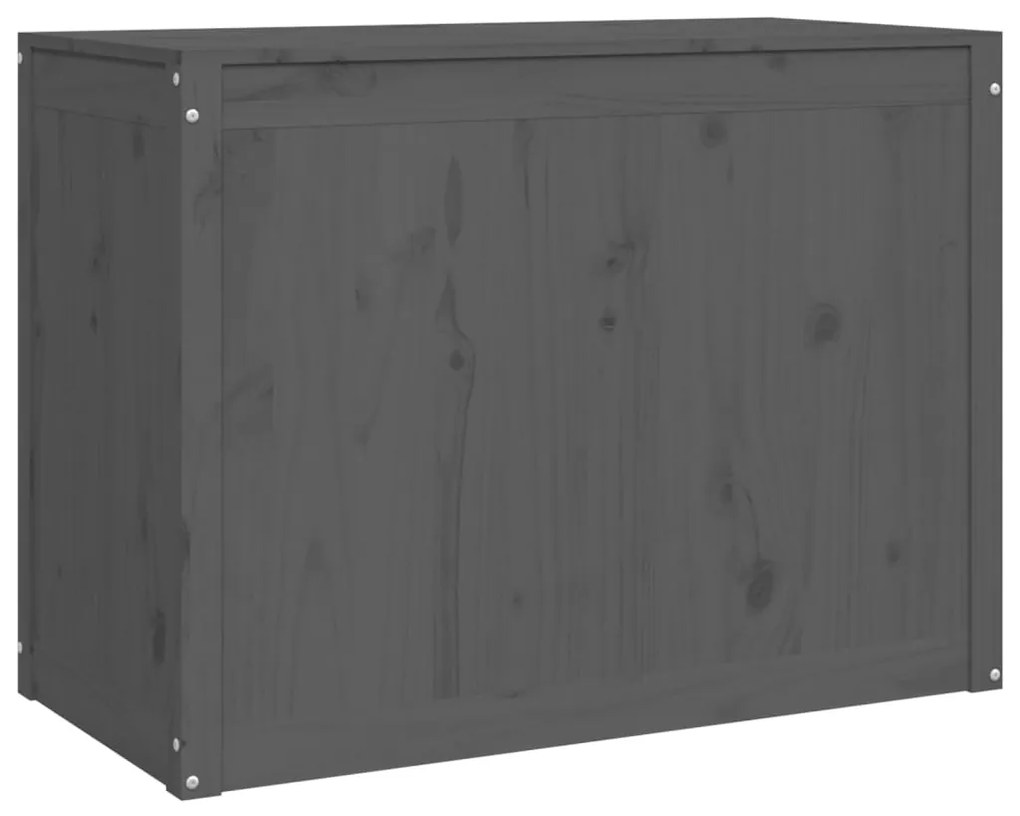 vidaXL Καλάθι Ρούχων Γκρι 88,5x44x66 εκ. από Μασίφ Ξύλο Πεύκου