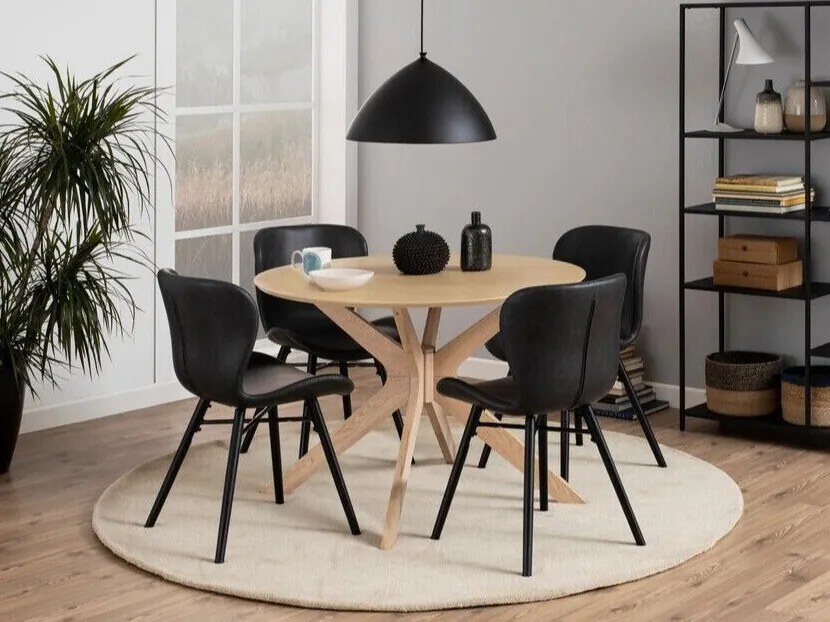 Σετ τραπεζαρίας Oakland 437, 75cm, Αριθμός θέσεων: 4, Στρόγγυλος, Ξύλο: Δρυς | Epipla1.gr