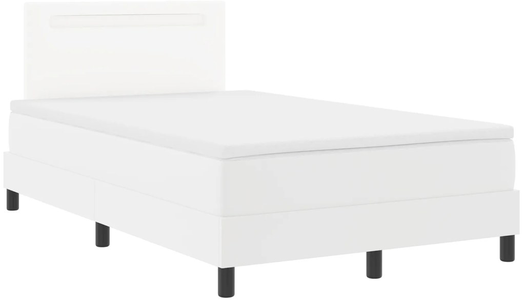 vidaXL Κρεβάτι με Στρώμα Λευκό, 120 x 200 εκ., Από Συνθετικό Δέρμα