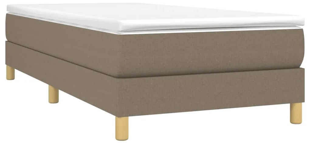 Κρεβάτι Boxspring με Στρώμα Taupe 100 x 200 εκ. Υφασμάτινο - Μπεζ-Γκρι