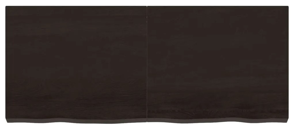 vidaXL Επιφάνεια Τραπεζιού Σκούρο Καφέ 120x50x(2-6)εκ Επεξ. Μασίφ Δρυς