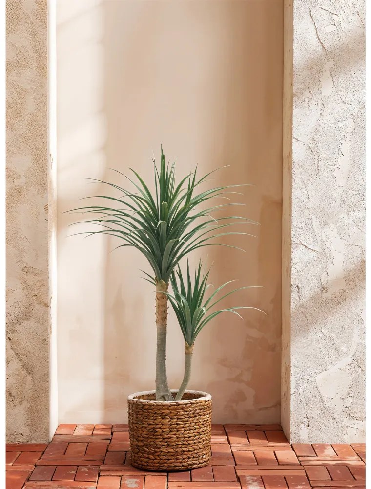 YUCCA ΤΕΧΝΗΤΟ ΦΥΤΟ ΣΕ ΓΛΑΣΤΡΑ PE ΠΡΑΣΙΝΟ H120cm - 032222