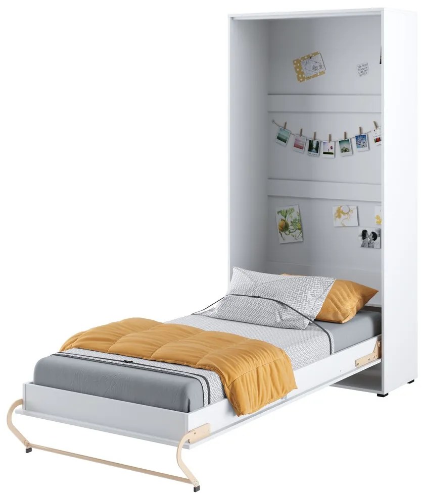 Σετ επίπλων Concept Pro Lenart AH145, Άσπρο, Πλαστικοποιημένη μοριοσανίδα, Τάβλες για Κρεβάτι, 90x200, Ενιαίος, Με κρεβάτι, Με πρόσθετο εξοπλισμό, Άσπρο