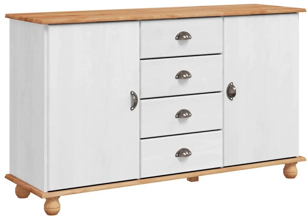 vidaXL Πλαϊνό γραφείο με συρτάρι ASKIM Λευκό 133.5 x 40 x 79 εκ.