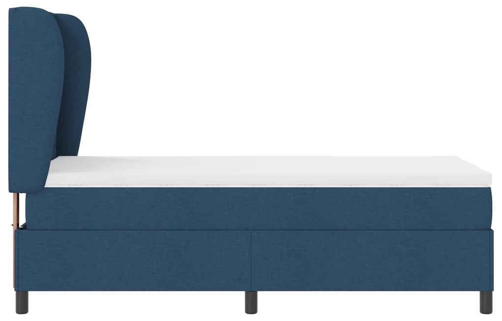 vidaXL Μπλε Κρεββάτι με Στρώμα 100x200 cm Υφάσμα
