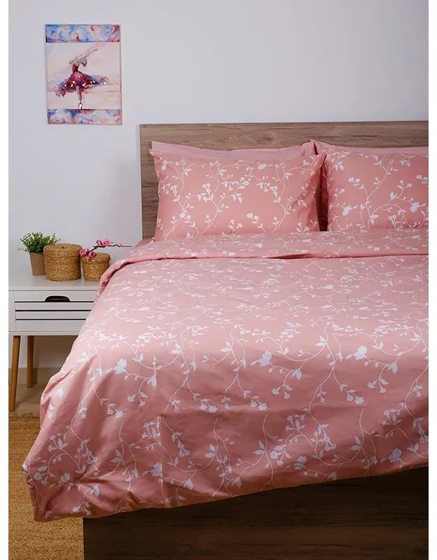 Σετ Σεντόνια Cotton Feelings 924 Pink Μονό με λάστιχο(105x205+30)