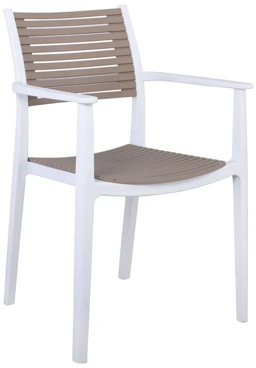 AKRON Πολυθρόνα PP-UV Άσπρο - Sand Beige  60x55x85cm [-Άσπρο-, -Μπεζ-Tortora-Sand-Cappuccino-] [-PP - PC - ABS-] Ε350,11