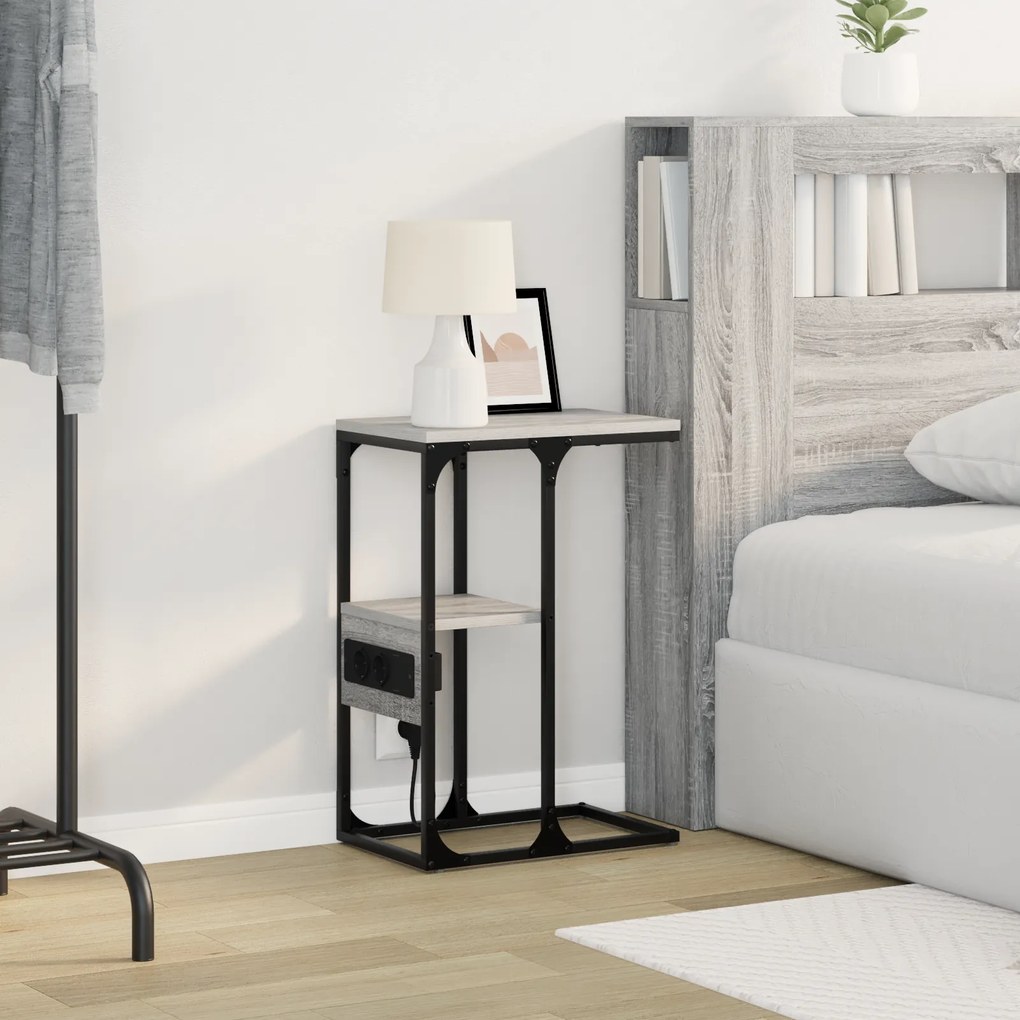 vidaXL Κομοδίνο Γκρι sonoma 41.5 x 26 x 60.5 εκ Επεξεργασμένο ξύλο