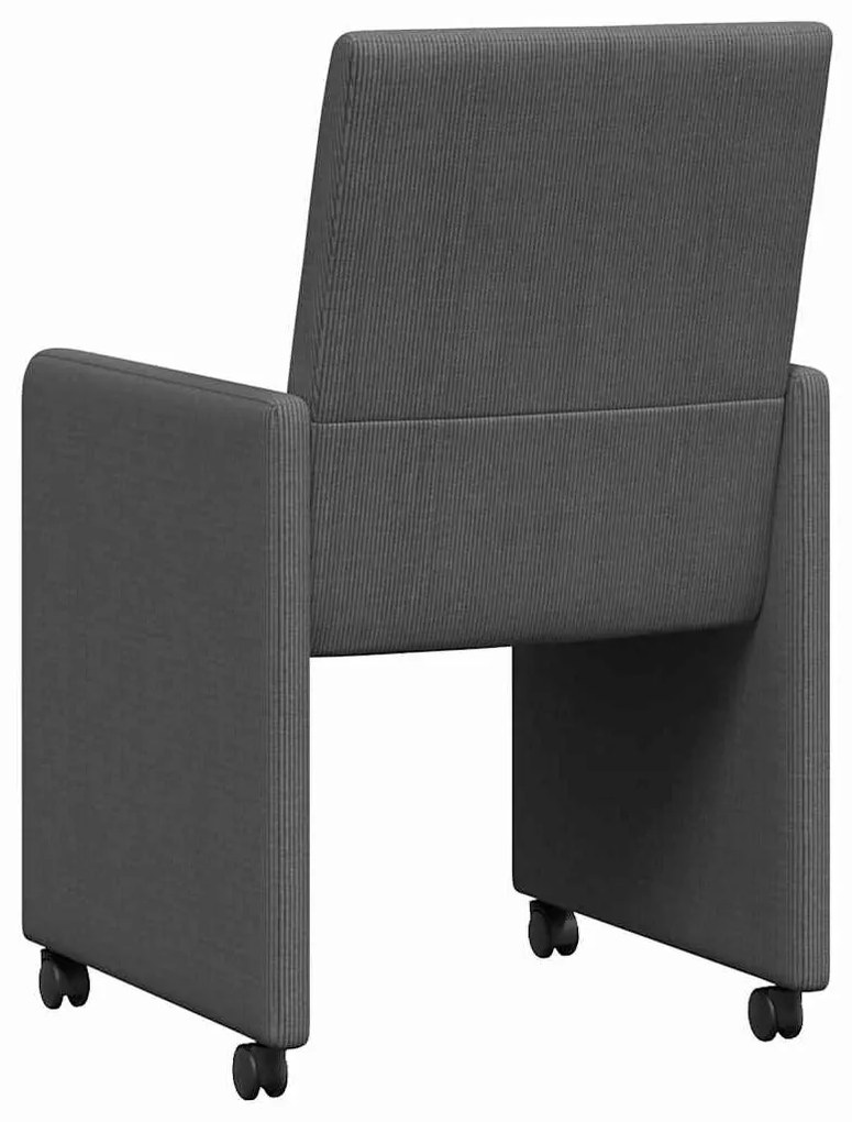 vidaXL Καρέκλες Φαγητού με Ρόδες 2 pcs Σκούρο γκρι 57 x 66 x 94 εκ