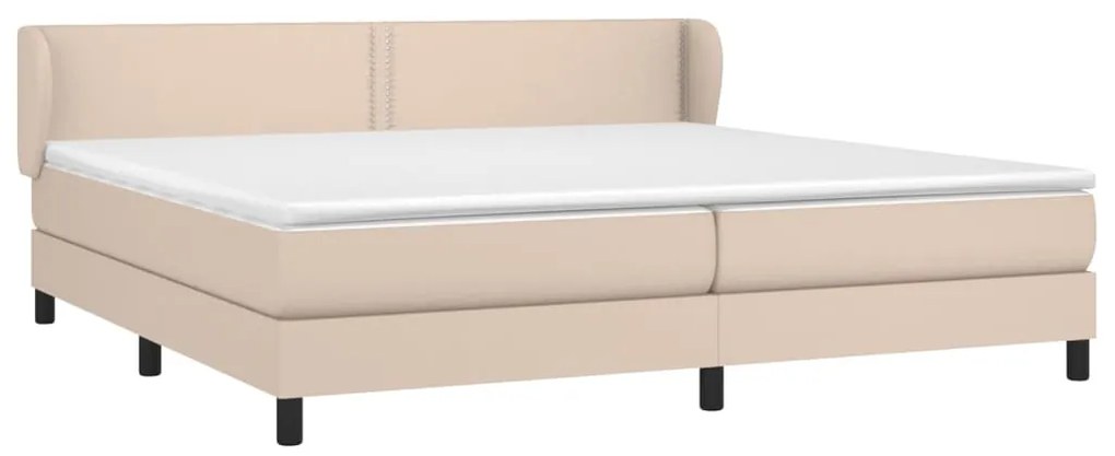 vidaXL Κρεβάτι Boxspring με Στρώμα Καπουτσίνο 200x200εκ.από Συνθ.Δέρμα