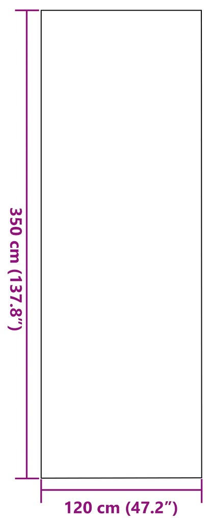 vidaXL Πατάκι Πόρτας Ορθογώνιο Μαύρο 120x350 εκ