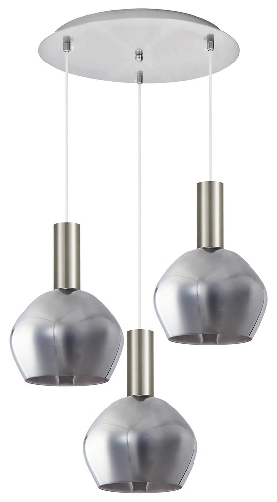 Φωτιστικό Οροφής  SE21-NM-4-GL2-3NM ADEPT TUBE Nickel Matt Pendant Smoked Glass+ - 51W - 100W - 77-8403