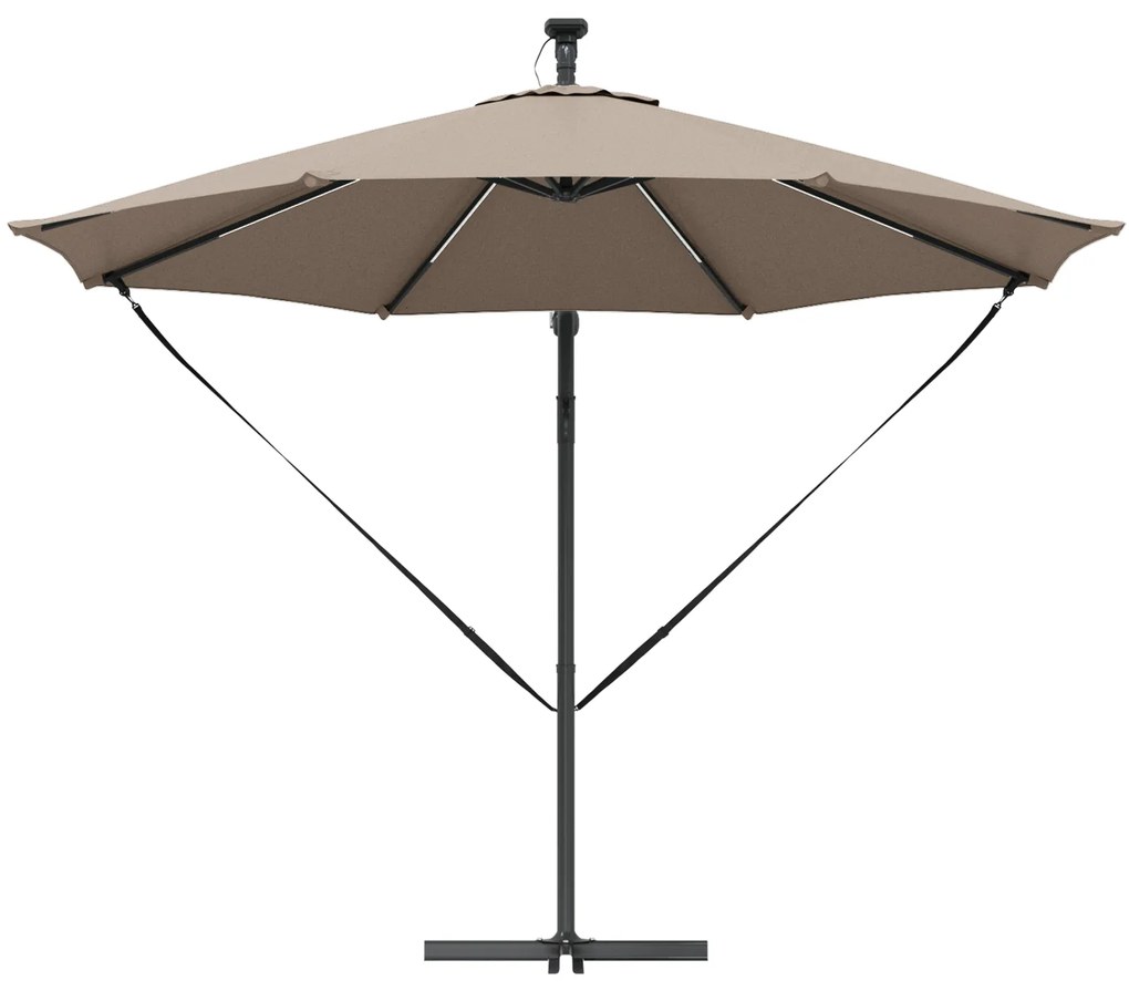 vidaXL Ομπρέλα Cantilever Banana με κλειδαριά Taupe 294 x 294 x 248 cm