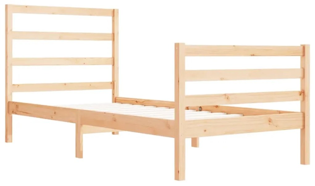 vidaXL Πλαίσιο Κρεβατιού 75x190 εκ. από Μασίφ Πεύκο 2FT6 Small Single