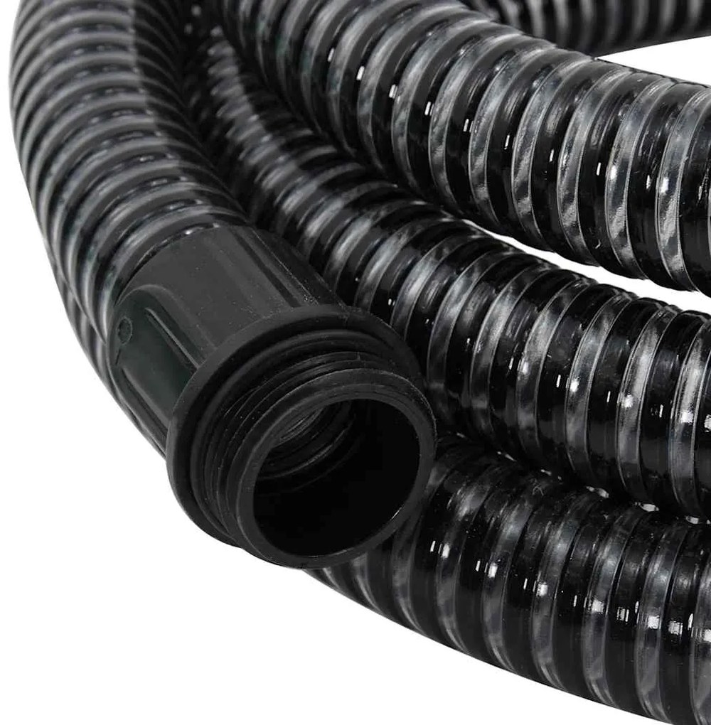 vidaXL Σωλήνας Αναρρόφησης Ορειχ. Συνδέσεις Μαύρος 15 μ/1,1&quot; PVC