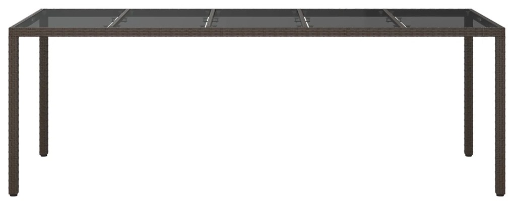 vidaXL Τραπέζι Υπαίθριας Σίτισης Καφέ 250x100x75 εκ. Συνθετικό Ράτα