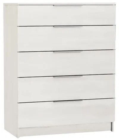 DRAWER Συρταριέρα με 5 Συρτάρια, Απόχρωση Άσπρο  80x40x102cm [-Άσπρο-] [-MDF - Κόντρα Πλακέ - Καπλαμάς - Νοβοπάν-] Ε758,3