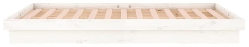 Πλαίσιο Κρεβατιού με LED Λευκό 120 x 200 εκ. από Μασίφ Ξύλο - Λευκό