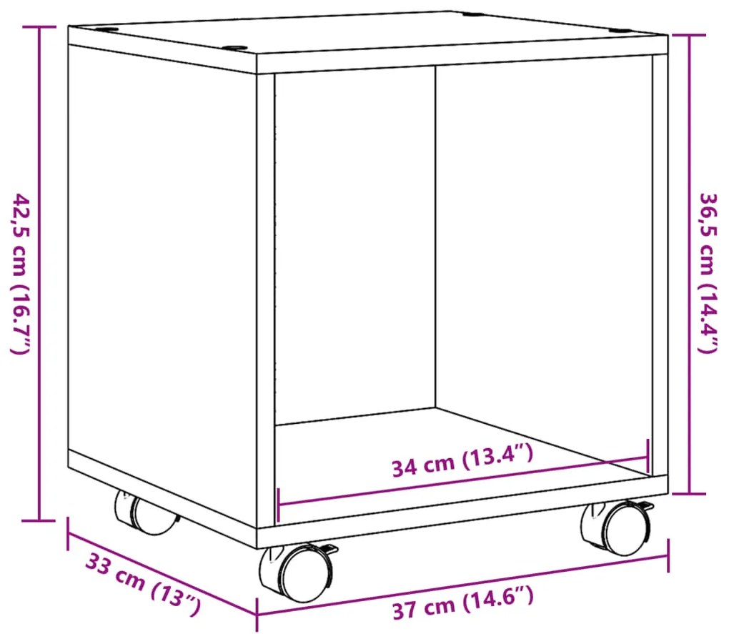 ΝΤΟΥΛΑΠΙ ΤΡΟΧΗΛΑΤΟ ΜΑΥΡΟ 37X33X42,5 ΕΚ. ΑΠΟ ΕΠΕΞ. ΞΥΛΟ 853129