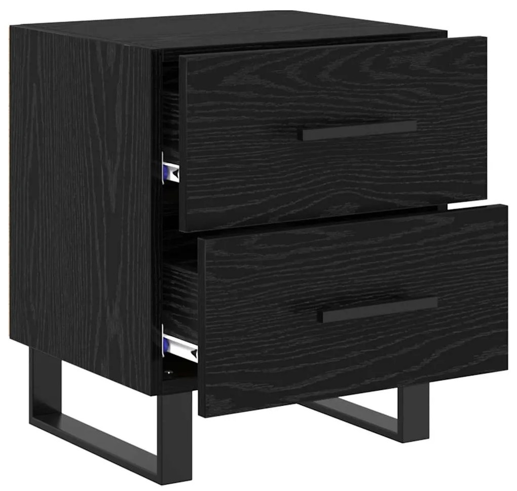 vidaXL Κομοδίνο Μαύρη Οξυά 40 x 35 x 47,5 εκ Επεξεργασμένο ξύλο