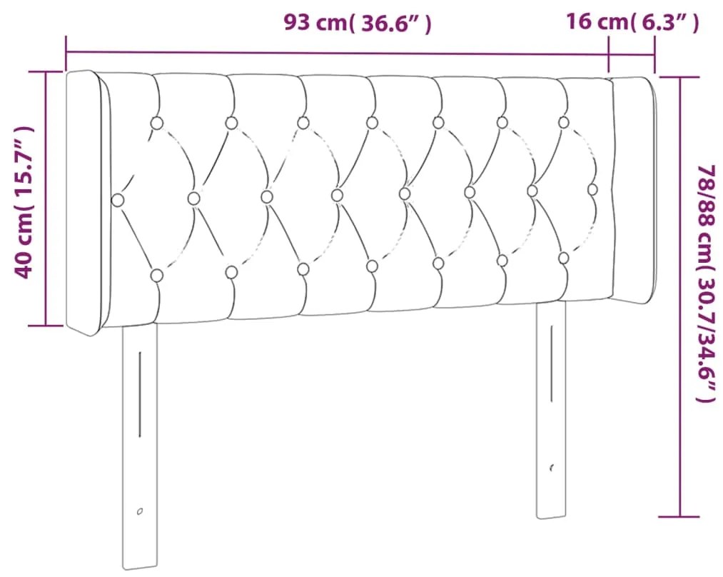 vidaXL Κεφαλάρι Κρεβατιού LED Σκούρο Γκρι 93x16x78/88 εκ. Βελούδινο