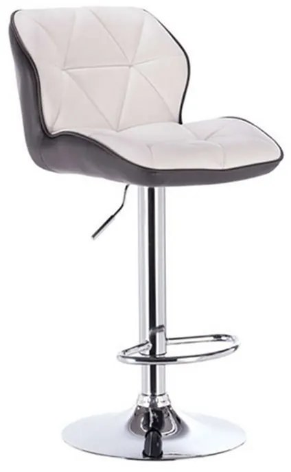 Σκαμπό Bar 86 Margo 43.0202.S (Σετ 2τμχ) 42x49x109cm Black-White Μέταλλο,Τεχνόδερμα