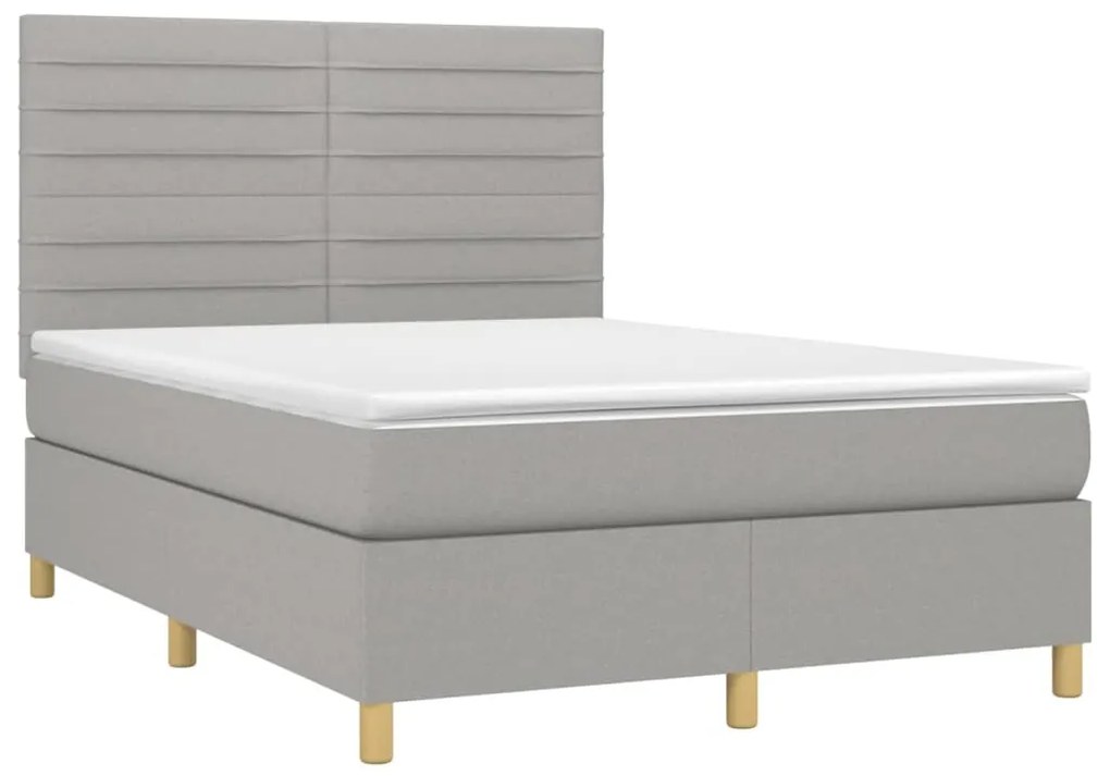 ΚΡΕΒΑΤΙ BOXSPRING ΜΕ ΣΤΡΩΜΑ ΑΝΟΙΧΤΟ ΓΚΡΙ 140X200 ΕΚ. ΥΦΑΣΜΑΤΙΝΟ 3142417