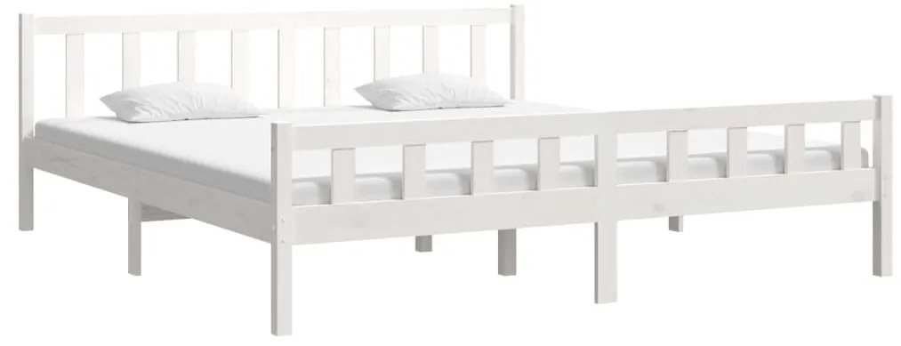 vidaXL Πλαίσιο Κρεβατιού Λευκό 160 x 200 εκ. από Μασίφ Ξύλο