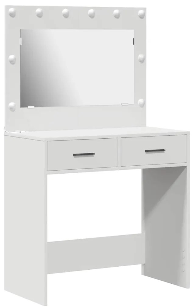 vidaXL Κομοδίνο με συρτάρι Λευκό 78.5 x 41 x 135 εκ Επεξεργασμένο ξύλο