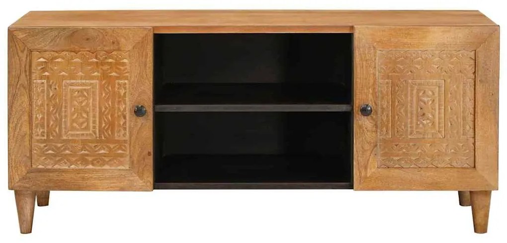 vidaXL Ντουλάπι TV Ανοιχτό καφέ 105 x 33 x 46 εκ Μασίφ ξύλο μάνγκο