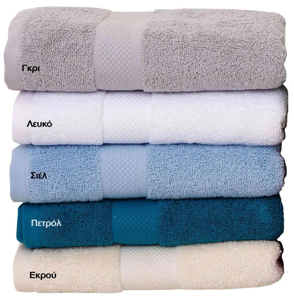 Πετσέτες Πενιέ Σετ 3τμχ Luxor Λευκό Viopros Towels Set 100% Βαμβάκι