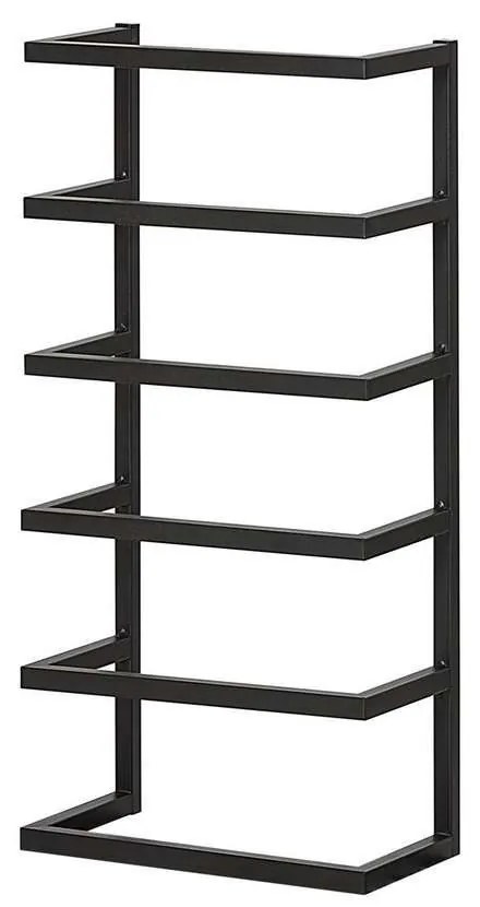 Κρεμάστρα Πετσετών Επιτοίχια Carre 5 Θέσεων 24x12x48cm Black Sealskin Μέταλλο
