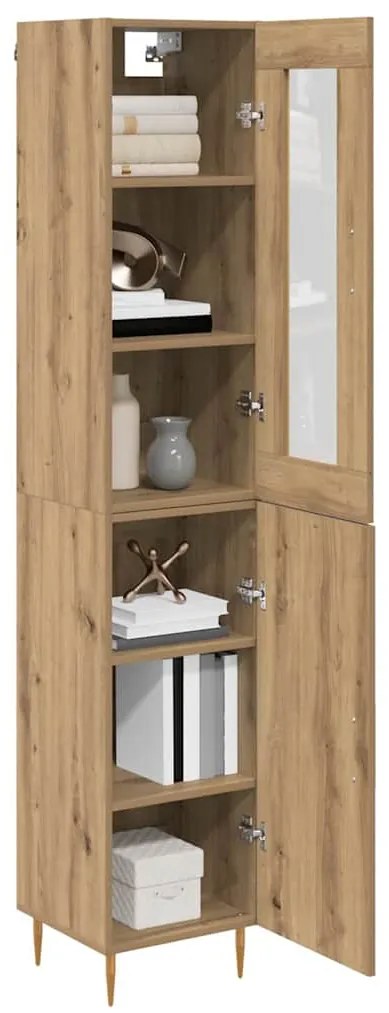 vidaXL Highboard 2 pcs Artisan Oak Γυαλί