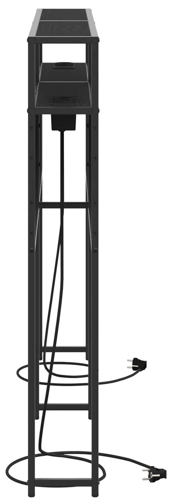 vidaXL Κεφαλάρι Αποθήκης Μαύρη δρυς 135 cm Επεξεργασμένο ξύλο