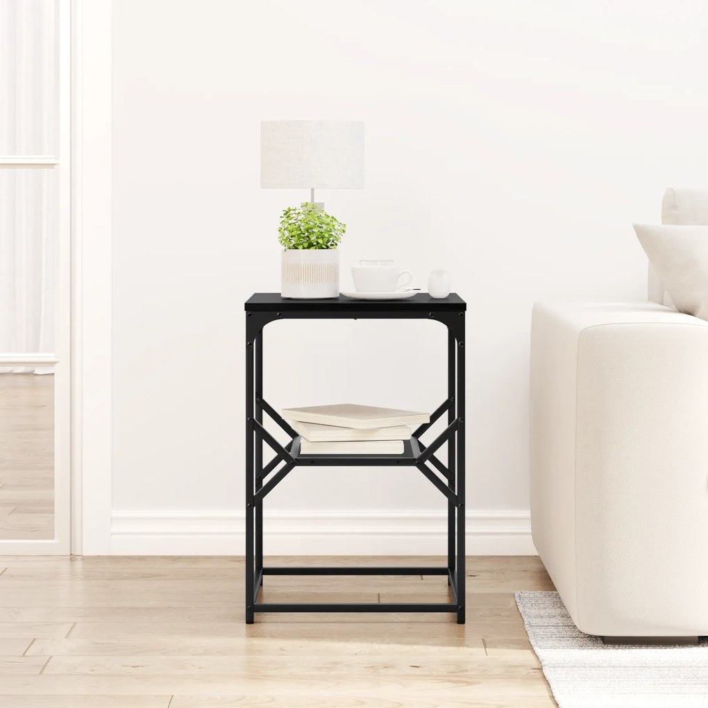 vidaXL Τραπεζάκι Μαύρο Δρυς 41x40x60 εκ Κατασκευασμένο Ξύλο