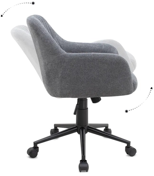 Καρέκλα γραφείου Alice Megapap υφασμάτινη χρώμα γκρι 61x61x80/90εκ.