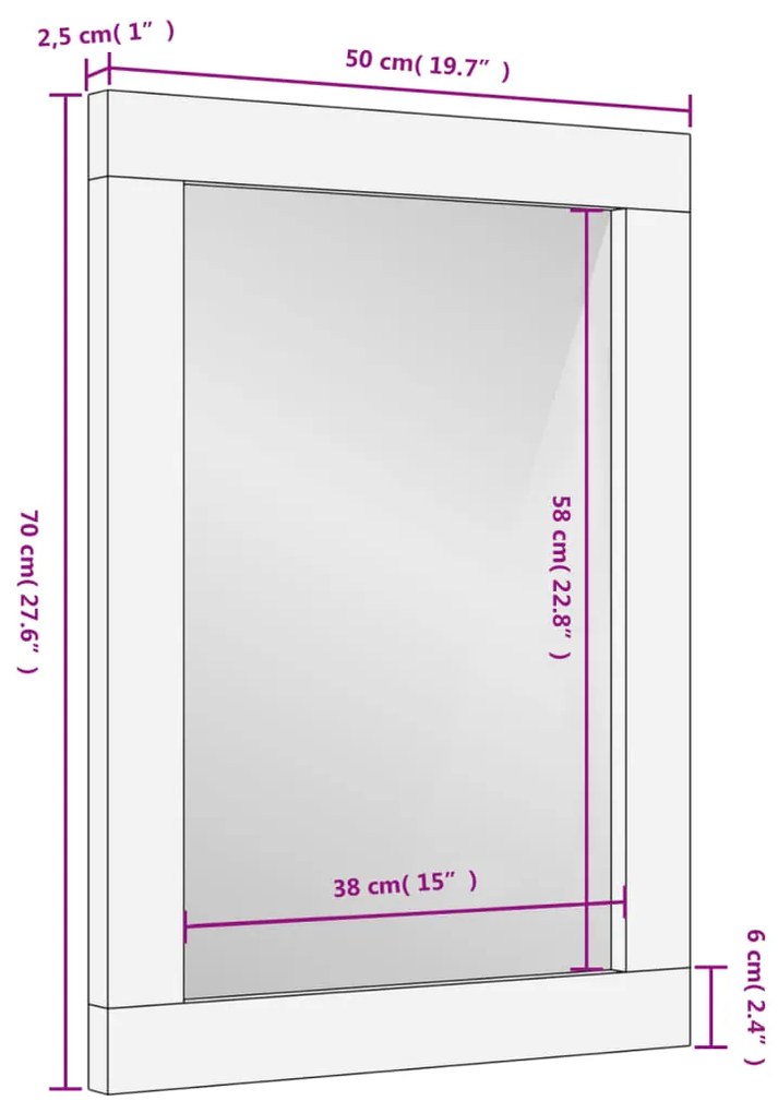 ΚΑΘΡΕΦΤΗΣ ΜΠΑΝΙΟΥ ΜΑΥΡΟΣ 50X70X2,5 ΕΚ. ΜΑΣΙΦ ΞΥΛΟ ΜΑΝΓΚΟ/ΓΥΑΛΙ 356850