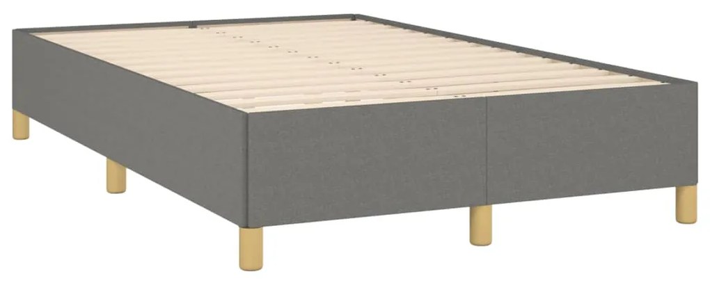 Κρεβάτι Boxspring με Στρώμα Σκούρο Γκρι 120x190 εκ Υφασμάτινο - Γκρι